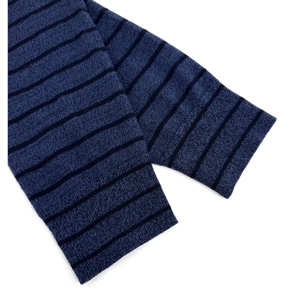 Banana Republic Sweater Men's‎ M Fine Italian Merino Wool Blue Stripe V-Neck